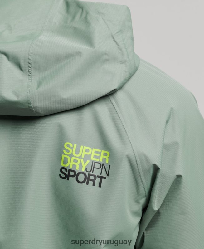 uy Superdry hombres chaqueta impermeable verde DT2N8Z961 ropa