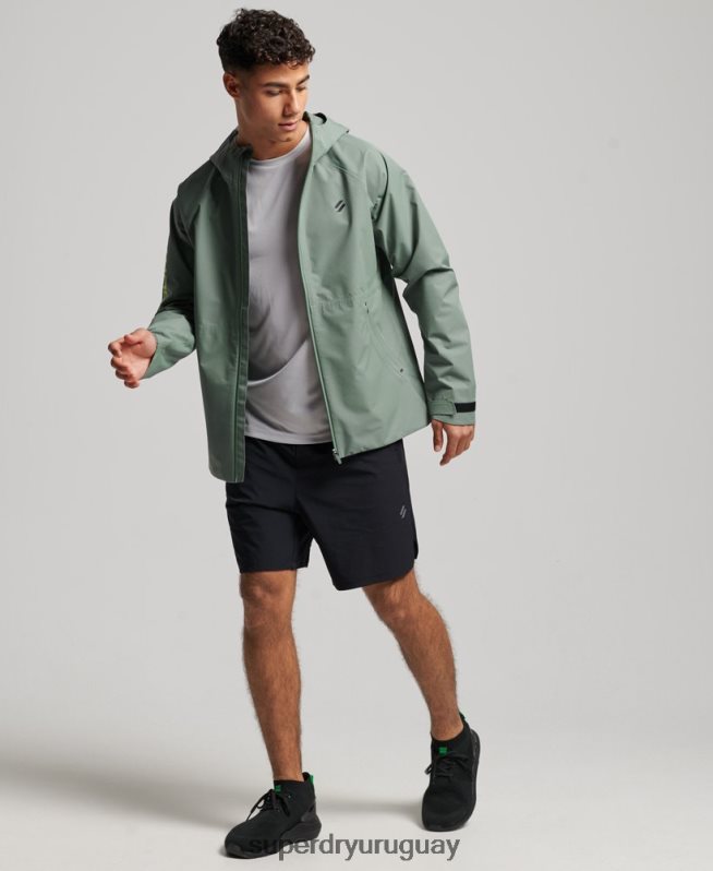 uy Superdry hombres chaqueta impermeable verde DT2N8Z961 ropa