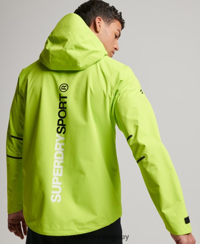 uy Superdry hombres chaqueta impermeable verde DT2N8Z962 ropa
