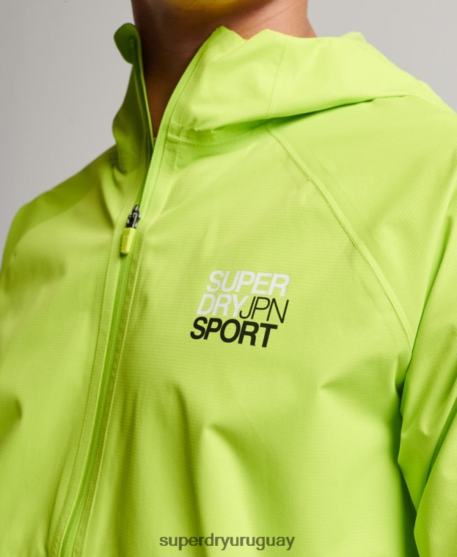 uy Superdry hombres chaqueta impermeable verde DT2N8Z962 ropa