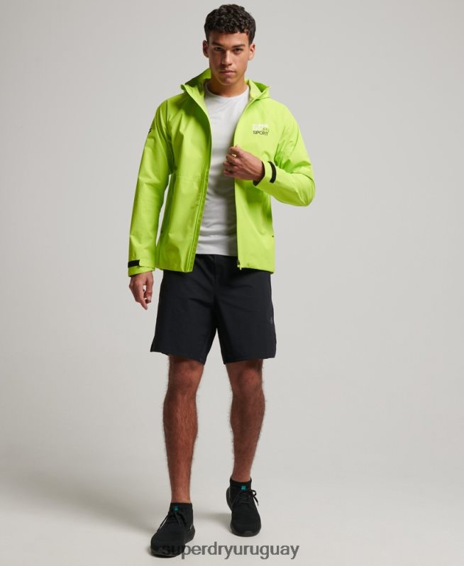 uy Superdry hombres chaqueta impermeable verde DT2N8Z962 ropa