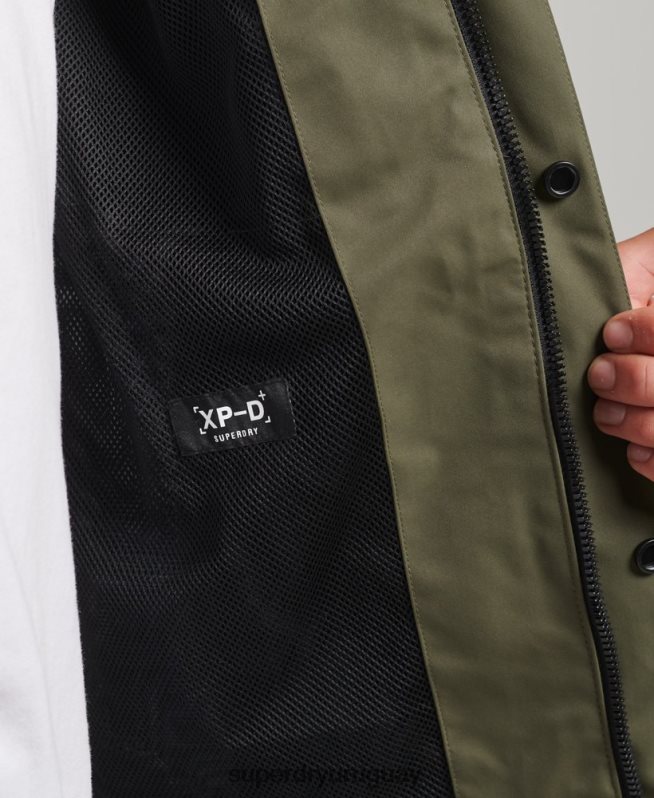 uy Superdry hombres chaqueta impermeable xpd caqui DT2N8Z4693 ropa