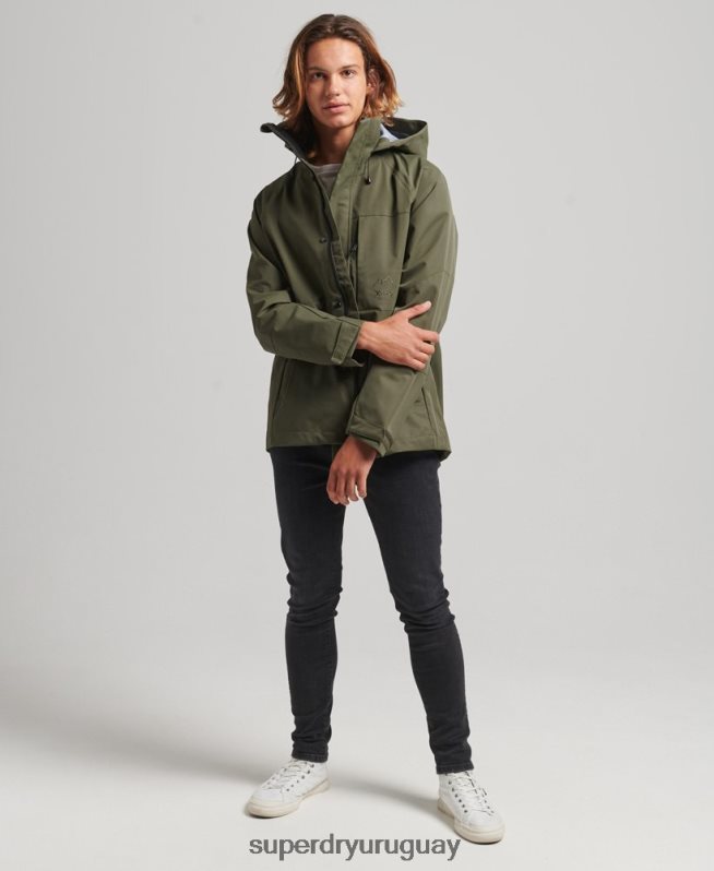 uy Superdry hombres chaqueta impermeable xpd caqui DT2N8Z4693 ropa