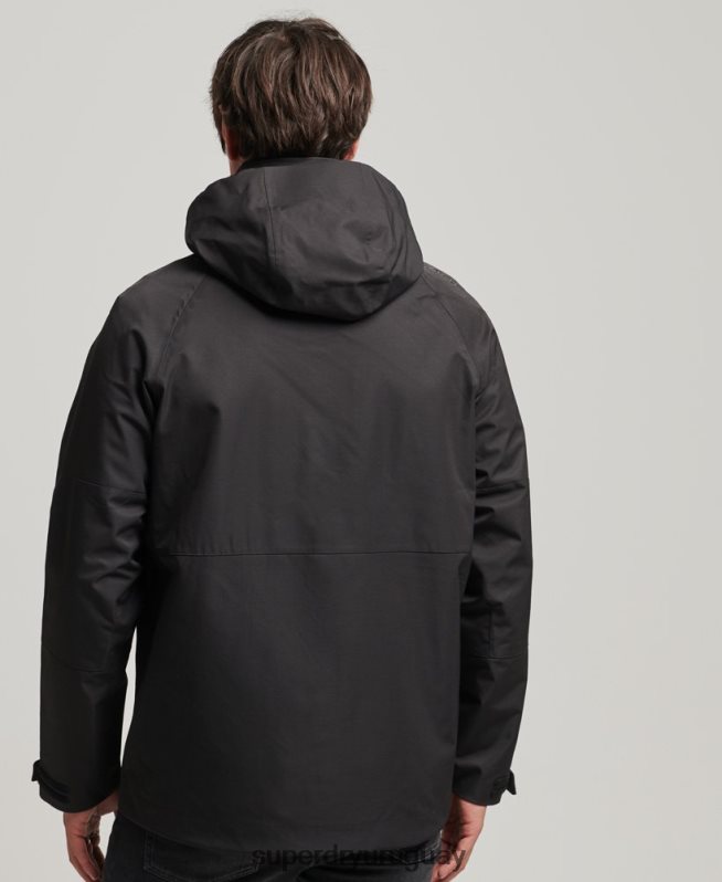 uy Superdry hombres chaqueta impermeable xpd negro DT2N8Z4553 ropa