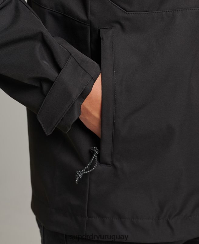 uy Superdry hombres chaqueta impermeable xpd negro DT2N8Z4553 ropa