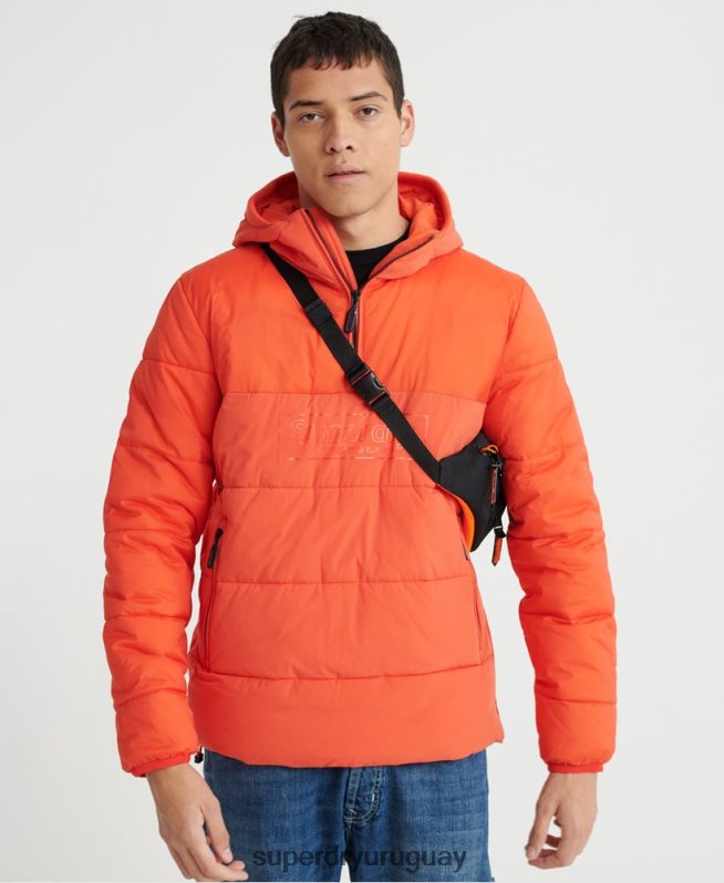 uy Superdry hombres chaqueta informal acolchada naranja DT2N8Z4755 ropa