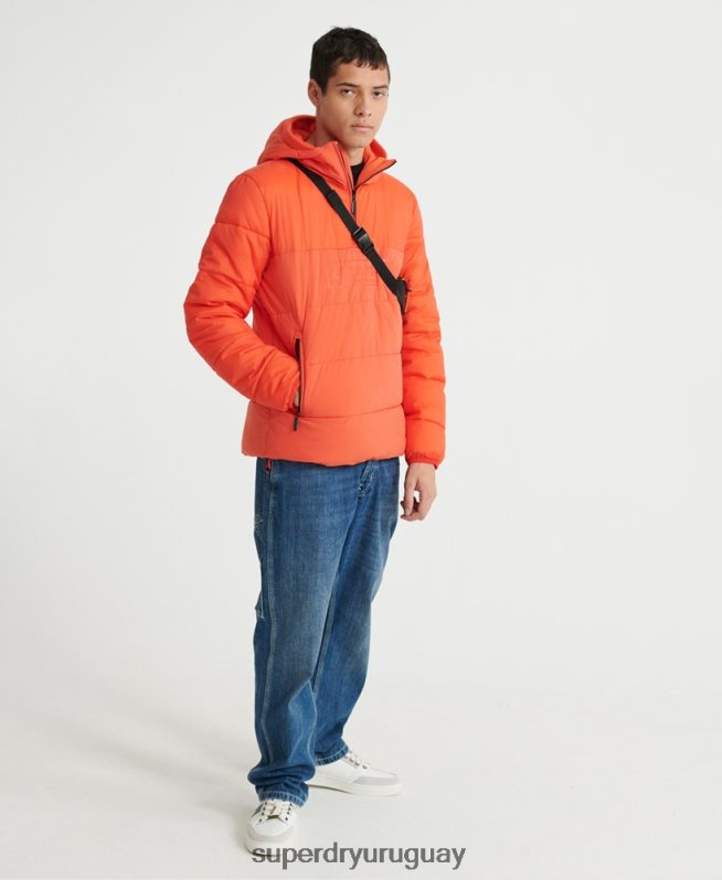 uy Superdry hombres chaqueta informal acolchada naranja DT2N8Z4755 ropa