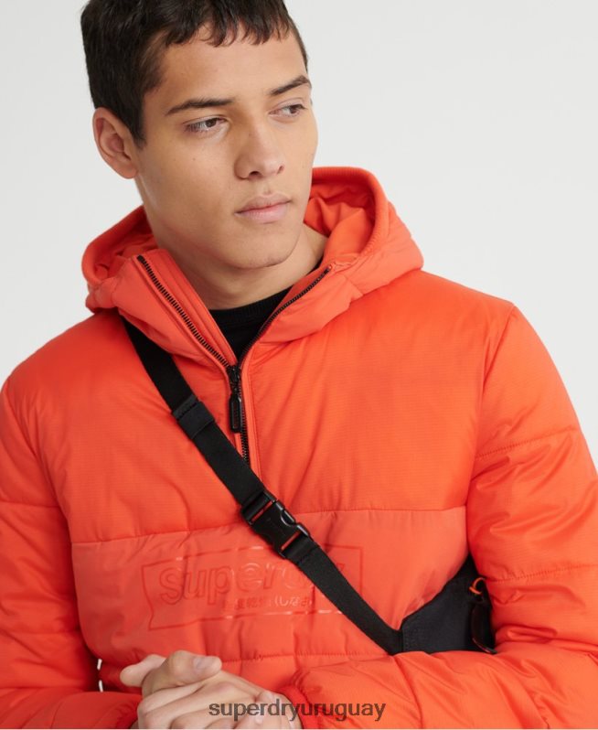uy Superdry hombres chaqueta informal acolchada naranja DT2N8Z4755 ropa