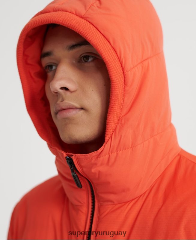 uy Superdry hombres chaqueta informal acolchada naranja DT2N8Z4755 ropa