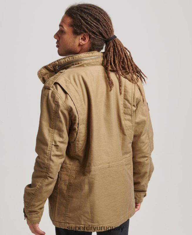 uy Superdry hombres chaqueta militar con forro de borreguito de campo m65 broncearse DT2N8Z4470 ropa