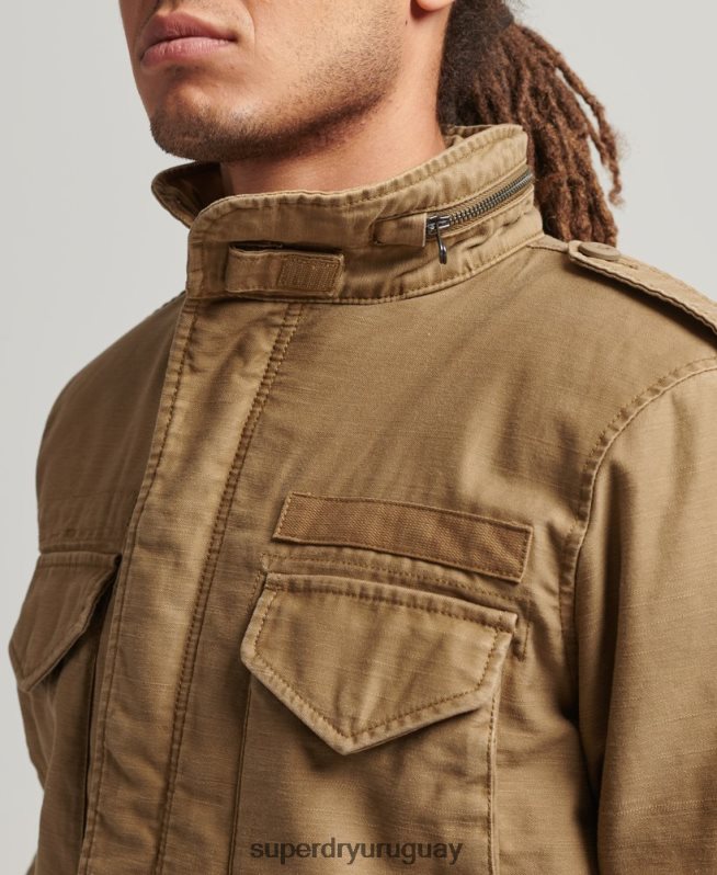 uy Superdry hombres chaqueta militar con forro de borreguito de campo m65 broncearse DT2N8Z4470 ropa