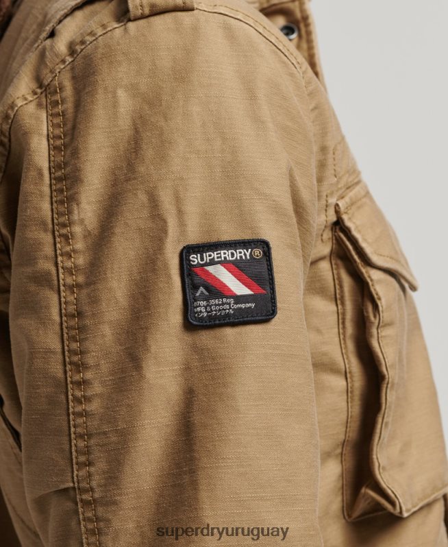 uy Superdry hombres chaqueta militar con forro de borreguito de campo m65 broncearse DT2N8Z4470 ropa
