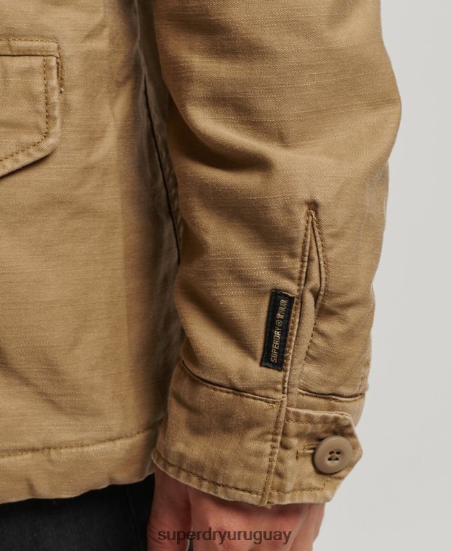 uy Superdry hombres chaqueta militar con forro de borreguito de campo m65 broncearse DT2N8Z4470 ropa