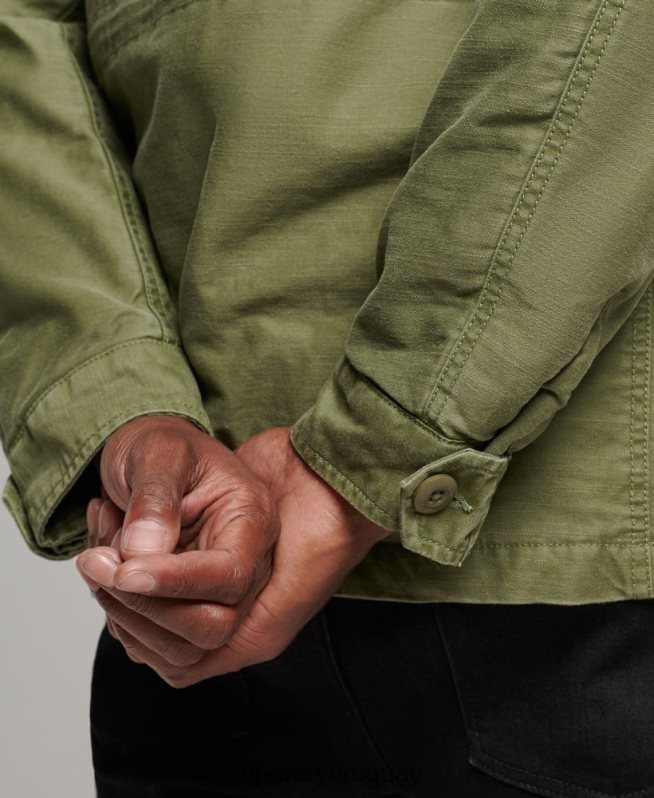 uy Superdry hombres chaqueta militar con forro de borreguito de campo m65 caqui DT2N8Z4689 ropa