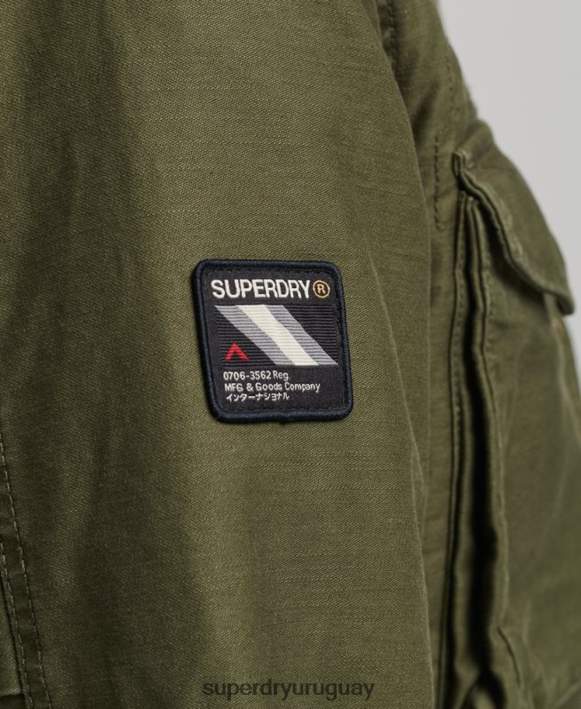 uy Superdry hombres chaqueta militar con forro de borreguito de campo m65 caqui DT2N8Z915 ropa