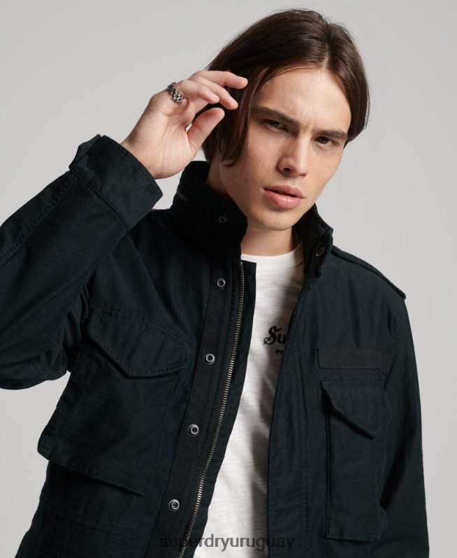 uy Superdry hombres chaqueta militar m65 vintage gris oscuro DT2N8Z947 ropa