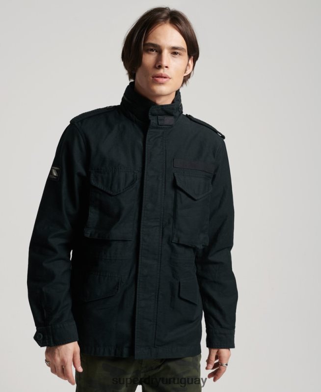 uy Superdry hombres chaqueta militar m65 vintage gris oscuro DT2N8Z947 ropa