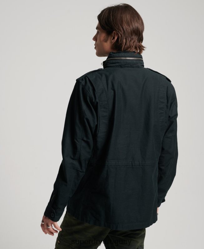 uy Superdry hombres chaqueta militar m65 vintage gris oscuro DT2N8Z947 ropa