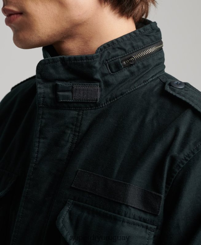 uy Superdry hombres chaqueta militar m65 vintage gris oscuro DT2N8Z947 ropa