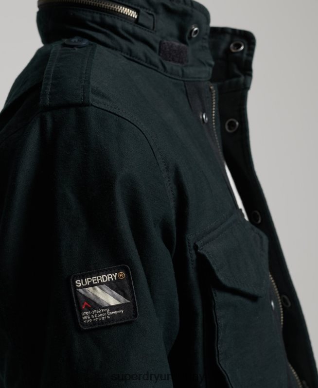 uy Superdry hombres chaqueta militar m65 vintage gris oscuro DT2N8Z947 ropa