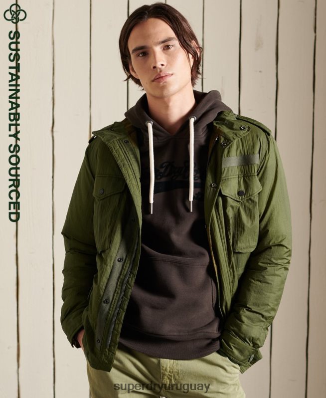 uy Superdry hombres chaqueta militar m-65 verde DT2N8Z4495 ropa