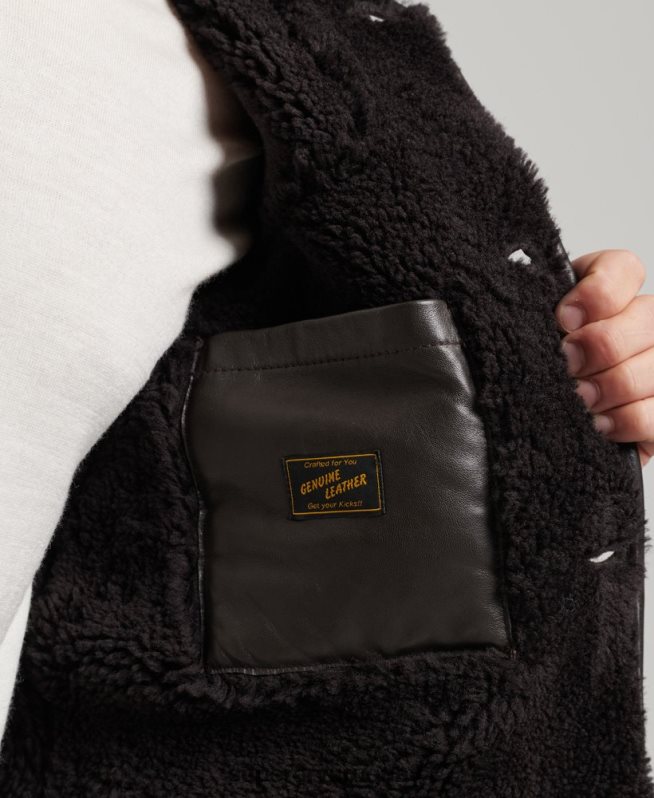 uy Superdry hombres chaqueta náutica de borrego marrón DT2N8Z4743 ropa