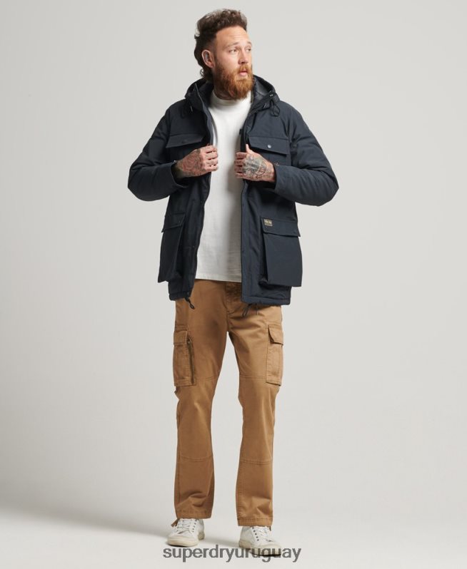 uy Superdry hombres chaqueta parka acolchada de montaña Armada DT2N8Z4492 ropa