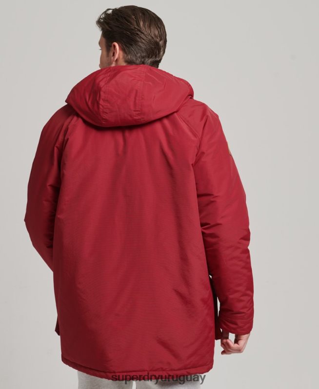 uy Superdry hombres chaqueta parka acolchada de montaña rojo DT2N8Z1064 ropa