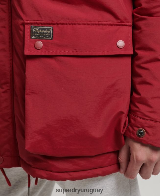 uy Superdry hombres chaqueta parka acolchada de montaña rojo DT2N8Z1064 ropa