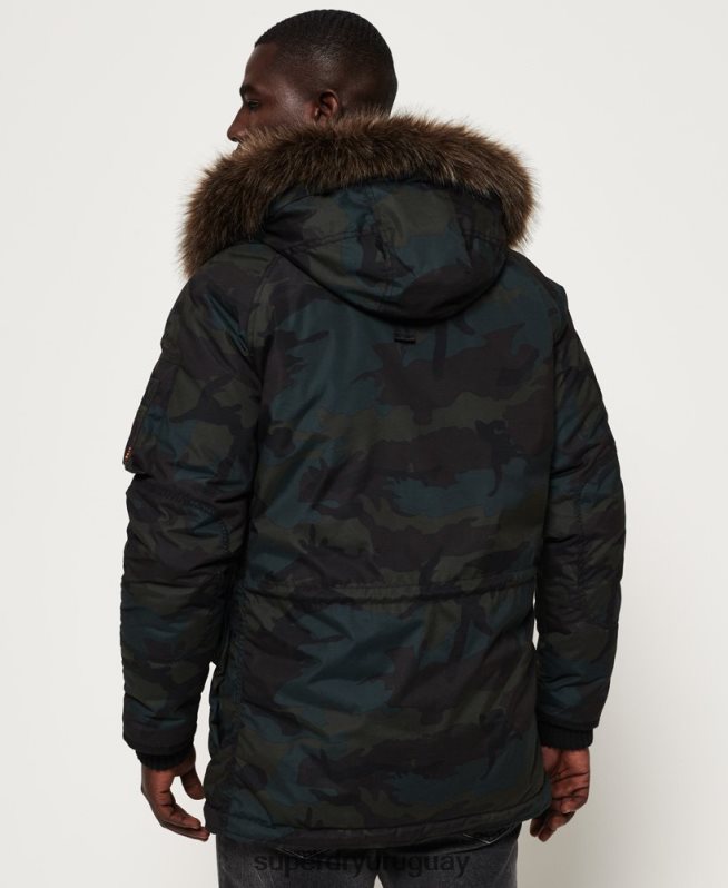 uy Superdry hombres chaqueta parka verde DT2N8Z1134 ropa