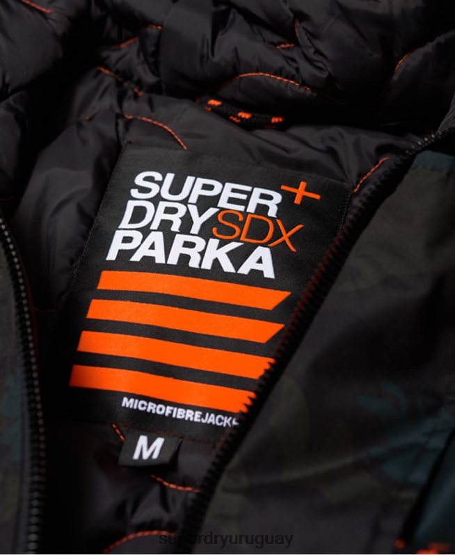 uy Superdry hombres chaqueta parka verde DT2N8Z1134 ropa