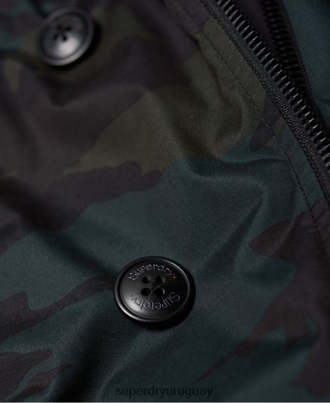 uy Superdry hombres chaqueta parka verde DT2N8Z1134 ropa