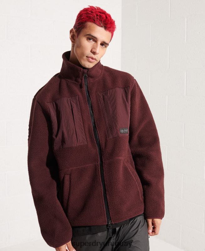 uy Superdry hombres chaqueta polar de expedición rojo DT2N8Z867 ropa