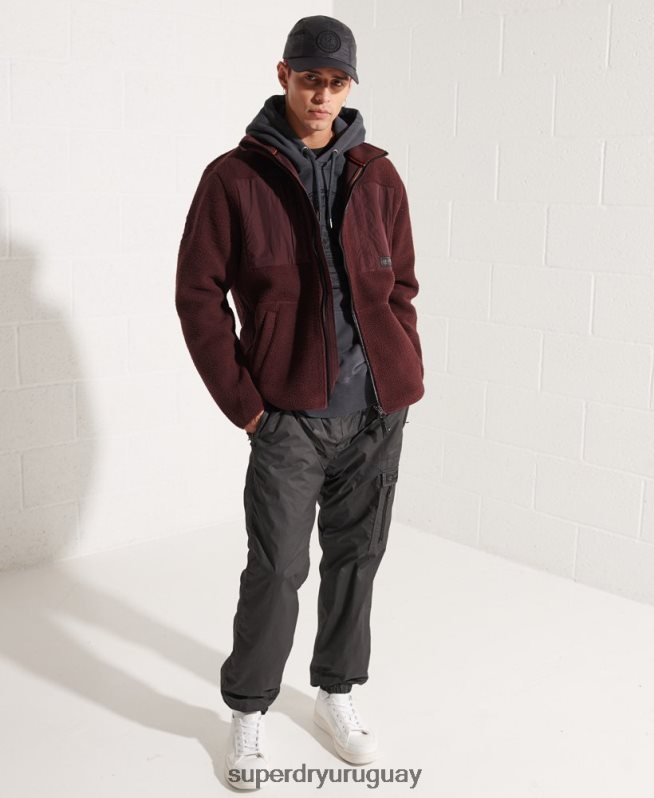 uy Superdry hombres chaqueta polar de expedición rojo DT2N8Z867 ropa