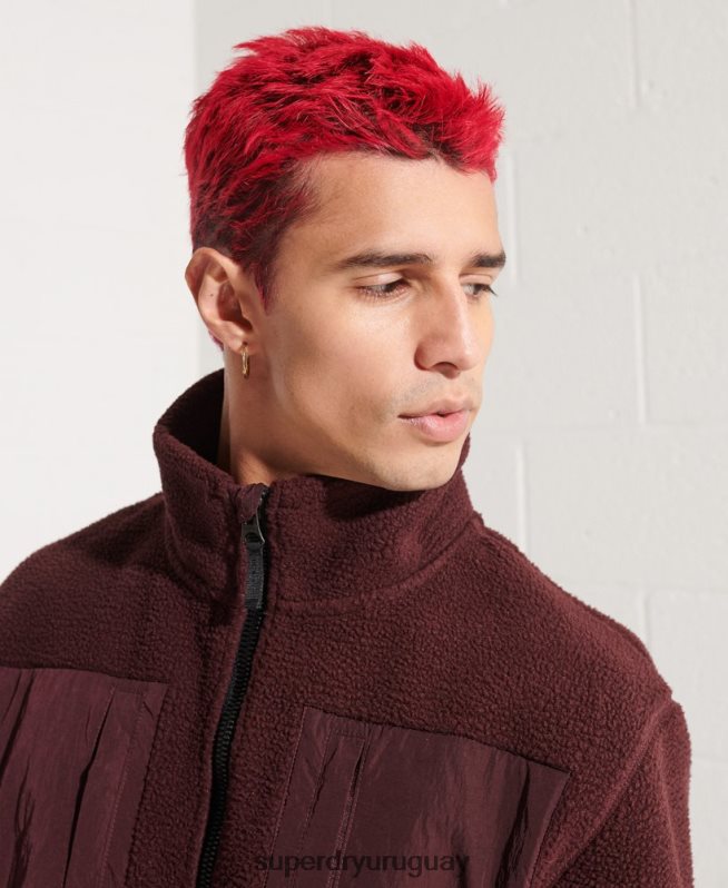 uy Superdry hombres chaqueta polar de expedición rojo DT2N8Z867 ropa