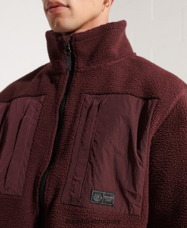 uy Superdry hombres chaqueta polar de expedición rojo DT2N8Z867 ropa