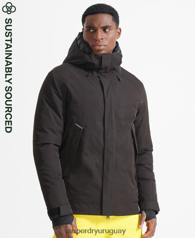 uy Superdry hombres chaqueta profesional alpina negro DT2N8Z4779 ropa
