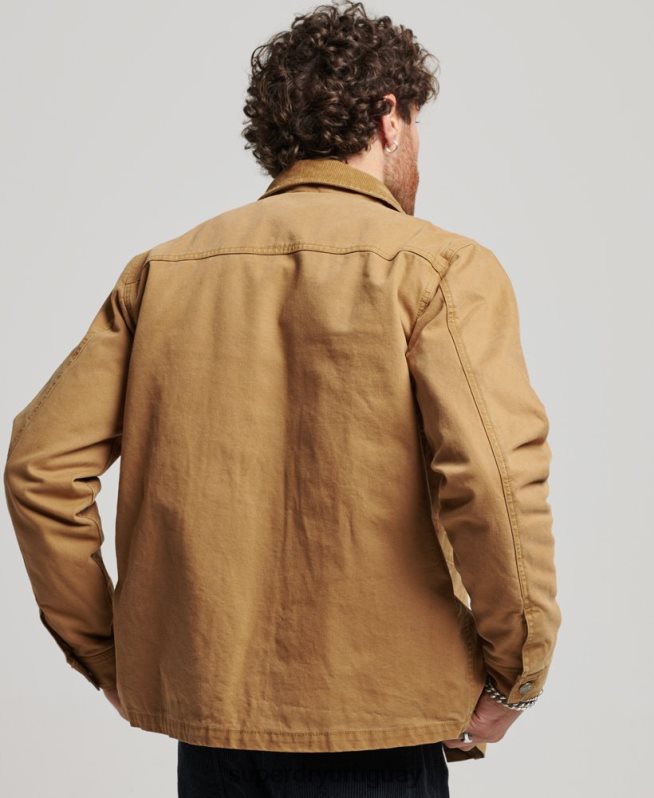 uy Superdry hombres chaqueta ranchera de ropa de trabajo marrón DT2N8Z4450 ropa
