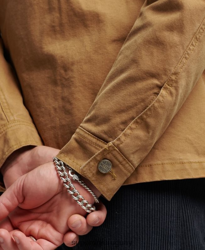 uy Superdry hombres chaqueta ranchera de ropa de trabajo marrón DT2N8Z4450 ropa