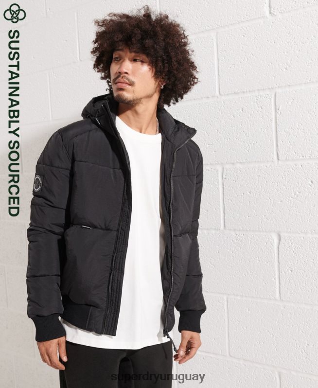 uy Superdry hombres chaqueta recreativa montaña negro DT2N8Z4587 ropa