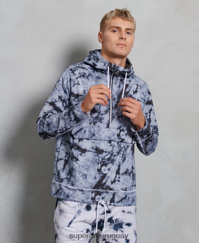 uy Superdry hombres chaqueta sin cierre en contraste gris oscuro DT2N8Z1182 ropa