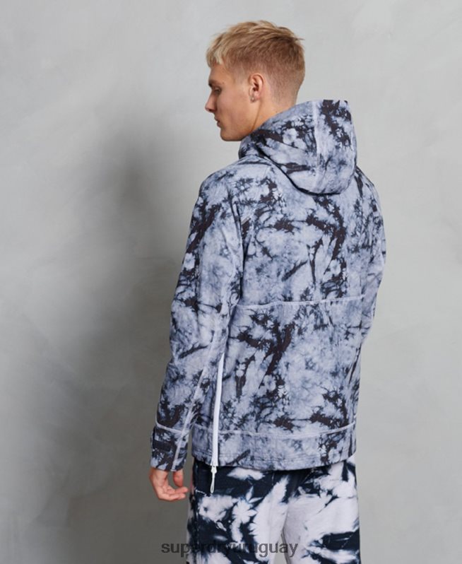 uy Superdry hombres chaqueta sin cierre en contraste gris oscuro DT2N8Z1182 ropa