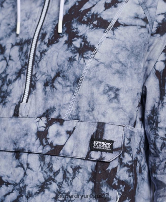 uy Superdry hombres chaqueta sin cierre en contraste gris oscuro DT2N8Z1182 ropa