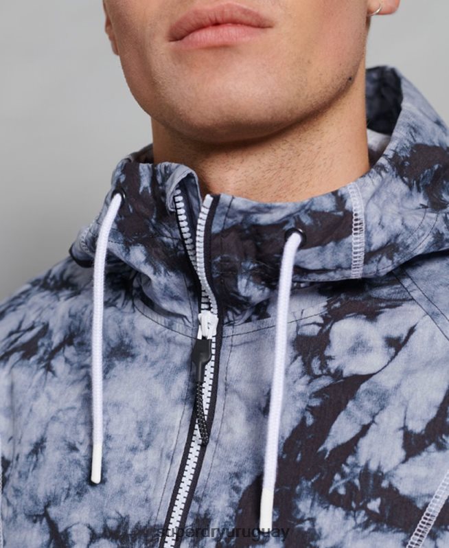 uy Superdry hombres chaqueta sin cierre en contraste gris oscuro DT2N8Z1182 ropa
