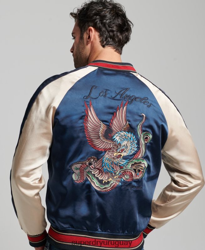 uy Superdry hombres chaqueta sukajan azul oscuro DT2N8Z904 ropa