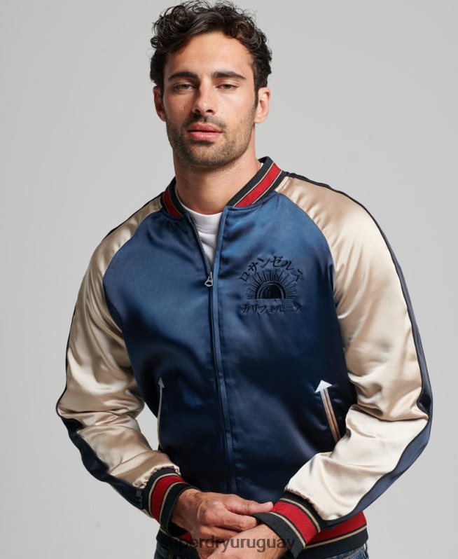 uy Superdry hombres chaqueta sukajan azul oscuro DT2N8Z904 ropa
