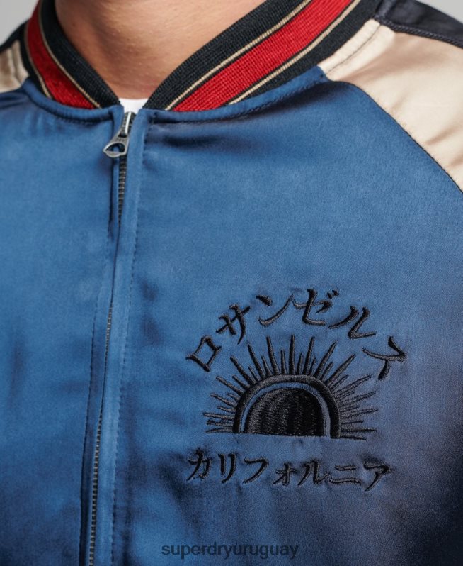 uy Superdry hombres chaqueta sukajan azul oscuro DT2N8Z904 ropa