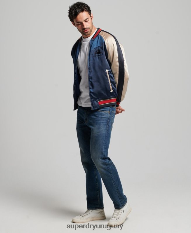 uy Superdry hombres chaqueta sukajan azul oscuro DT2N8Z904 ropa