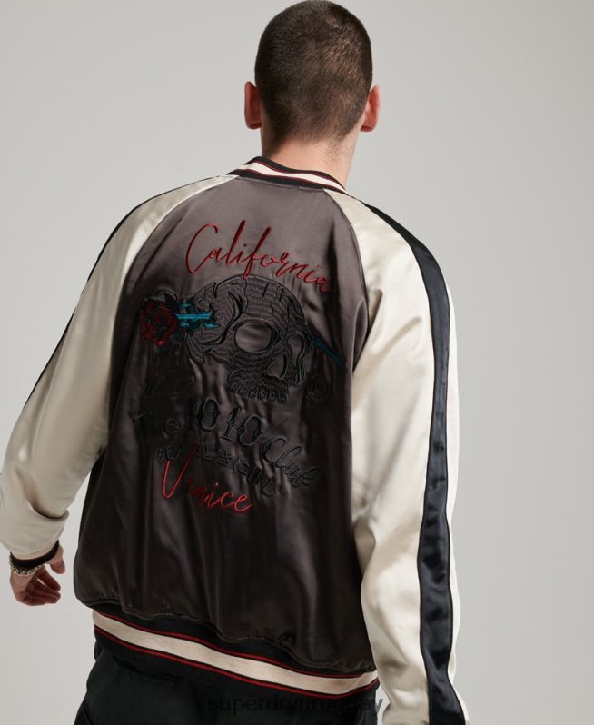 uy Superdry hombres chaqueta sukajan gris oscuro DT2N8Z912 ropa