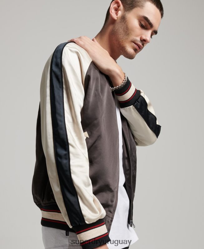uy Superdry hombres chaqueta sukajan gris oscuro DT2N8Z912 ropa